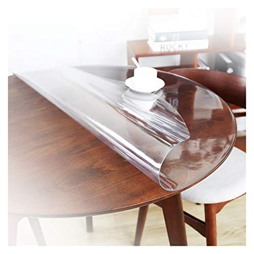 GFSD Cubierta de Mesa de Cocina Redonda Inicio Mesa Comedor Estera Impermeable Mantel Transparente Alfombra Protección de Piso (Color : Clear1.5mm, Size : Diameter-110CM)