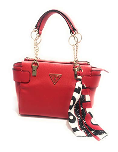 Guess BORSA ANALISE SOCIETY SATCHEL CON FOULARD ECOPELLE ROSSO DONNA B20GU01