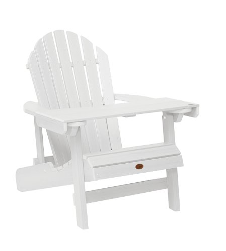 Highwood ADIRONDACK - Bandeja/mesita de lectura de madera sintética eco-friendly, color blanco [Silla no incluida]