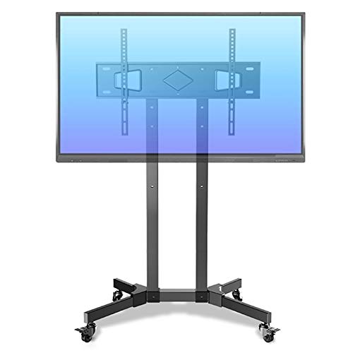 HWF Soporte TV Trole Carro de TV Rodante Soporte de TV Móvil para Pantalla Plana de 32-65 Pulgadas, LED, LCD, OLED, Plasma, Televisores Curvos, Negro Carros de Montaje Universal para TV con Ruedas