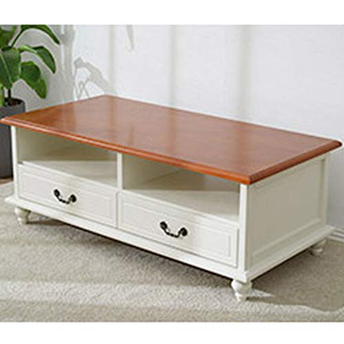 HZF Mesa De Centro Cuadrada, Mesa Auxiliar De Madera Maciza, Mesa De Sofá, Mesa De Té Moderna Y Sencilla para Sala De Estar, Mesa Pequeña para Apartamento, Mesa Auxiliar(Color:Bicolor)