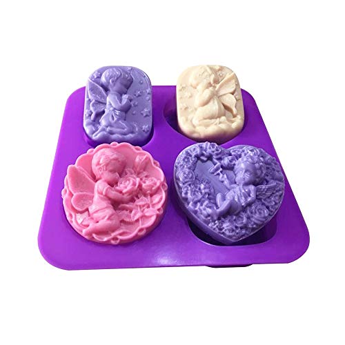 IEUUMLER 3D Silicona Fondant Molde de ángel para Molde Set Fondant Chocolates decoración para Tartas IE090 (Purple)