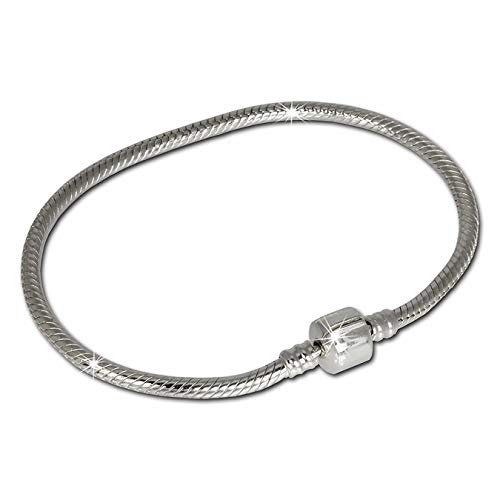 IMPPAC Pulsera con clip de 20 cm de plata de ley 925 para pulseras europeas, módulos SBA004