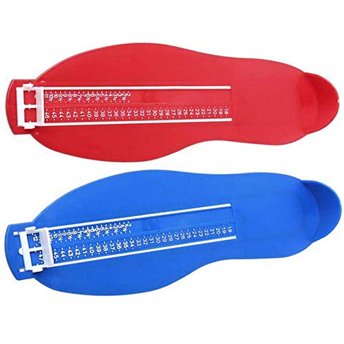 INTVN 2 Piezas Medidor de Pies para Adultos y niños, 18 a 47, Rojo, Azul