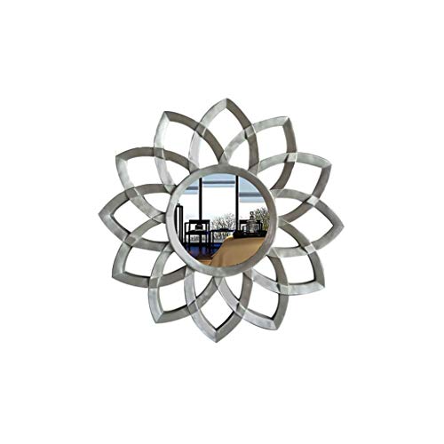 JJZI-L Espejo de baño de Hotel, Urge Metal de Color de Flores Decorativo Espejo Ahueca hacia Fuera la Cafetería Ronda de Montaje en Pared Espejo 79 * los 79CM (Color : F, Size : 79 * 79CM)