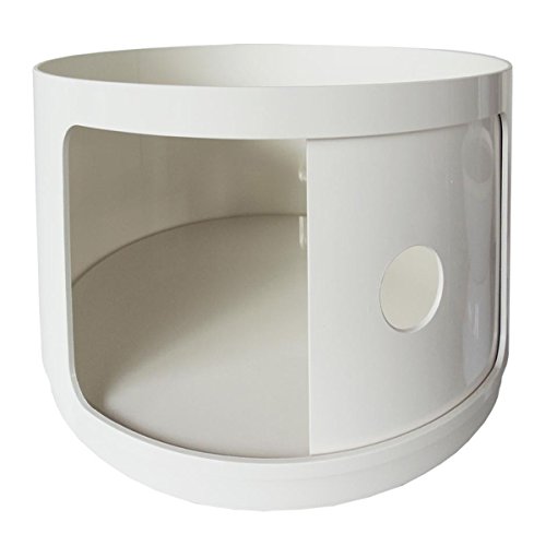 Kartell 495503 Componibili - Recipiente Modular Redondo y Opaco (42 x 42 x 38.5 cm), Color Blanco