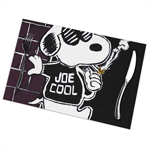 Kay Sam Manteles Individuales Cool Snoopy Mantel Individual Lavable Juego de 6 para Mesa de Comedor