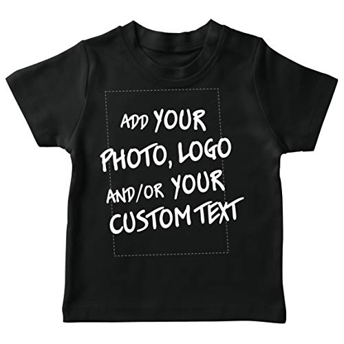 lepni.me Camiseta para Niño/Niña Regalo Personalizado, Agregar Logotipo de la Compañía, Diseño Propio o Foto (9-11 Years Negro Multicolor)