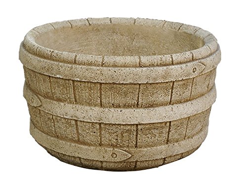 Maceta Tiesto Jardinera Barril jardín Exterior de hormigón-Piedra 47X29cm.