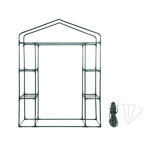 Marco de invernadero Mini jardín, soporte de hierro reforzado para cubierta de invernadero portátil, 143cm x 73cm x 195cm