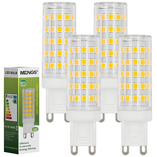 MENGS® Pack de 4 Bombilla LED G9 10W (80W Bombilla Halógena Equivalente) Blanco Cálido 3000K, 800LM [Clase de eficiencia energética A+]