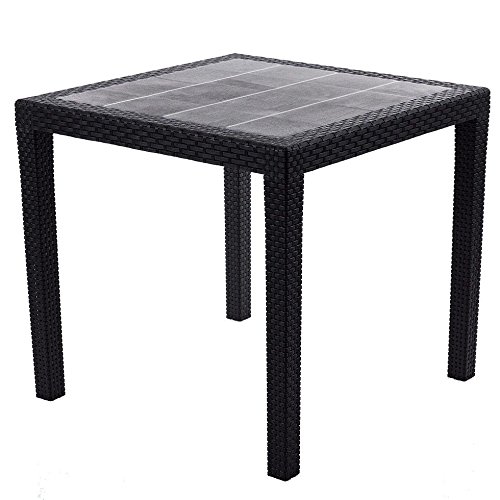 Mesa resina rattan antrac. king 80x80cm