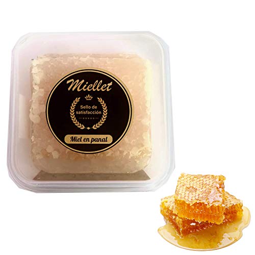 Miellet - Panal de Miel de Romero (250 gr aprox.) cosechado en España. Producto gourmet artesano. Suaviza la garganta y contiene propiedades antisépticas.