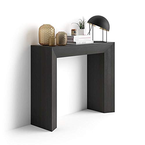 Mobilifiver Mesa Consola, Modelo Giuditta, Color Negro Ceniza, 90 x 30 x 75 cm