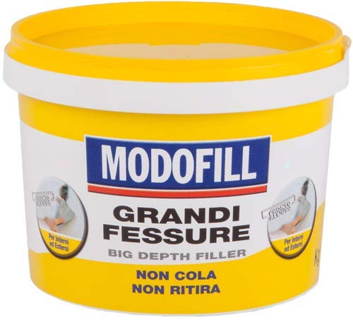 MODOFILL - Masilla Tapagrietas en Pasta Lista Para Usar - Para Rellenar Grandes Agujeros y Grietas en las Paredes. Alto Relleno, Blanco, 1 kg.