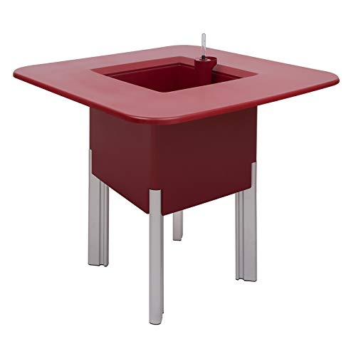 Mondum Kit Mediterraneo, 75CR: Jardinera Modular, Rojo, 75 h Patas alumnio Plateadas y Mesa Cuadrada