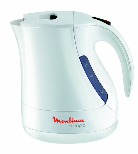 Moulinex Principio BY1071 - Tetera eléctrica, 1200 W, 1.2 L, acero inoxidable, blanco