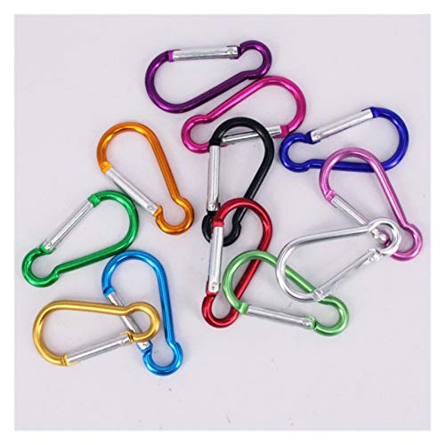 Multifunción 20 unids de aluminio Mosquetón Llavero Clip Al Aire Libre Camping Llavero Snap Hook Botella de agua Hebilla Viajes Accesorios de escalada para correa de perro, rappel, llavero,