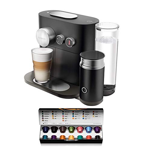 Nespresso Krups Expert Milk XN6018 - Cafetera monodosis de cápsulas Nespresso con aeroccino, controlable con smartphone via bluetooth, recetas ajustables, 19 bares, apagado automático, antracita