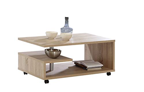 NEWFACE Baily Mesa de saln, Roble Sonoma, 105 x 60 x 45.60 cm