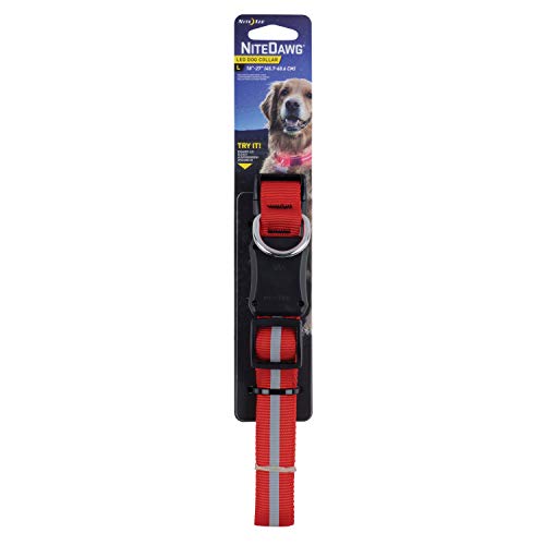 Nite Ize NiteDawg NI-NND2S-10-R3 - Cinta de señalización LED para Perro (Talla S), Color Rojo