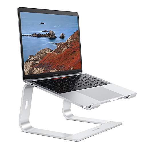 OMOTON Soporte Ordenador Portátil Mesa, Soporte Laptop de Aluminio para Macbook Pro/Air, DELL, HP, Lenovo y Otros Portátiles y Netbooks, Base de Portátil para Ordenador de 10-15,6 Pulgadas, Plata.