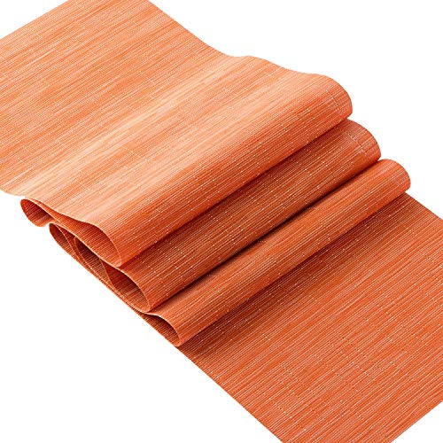 OSVINO Elegante camino de mesa rectangular multicolor de bambú trenzado resistente a las manchas para hotel, hogar, cocina, comedor, color naranja, 1 camino de mesa