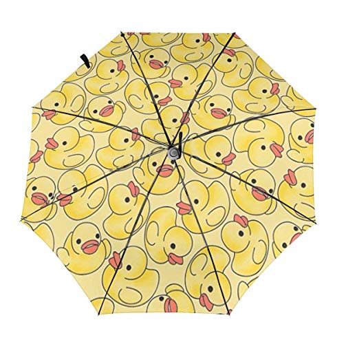 Parasol Sombrilla Parasol Automático Tríptico Paraguas Pequeño Pato Amarillo