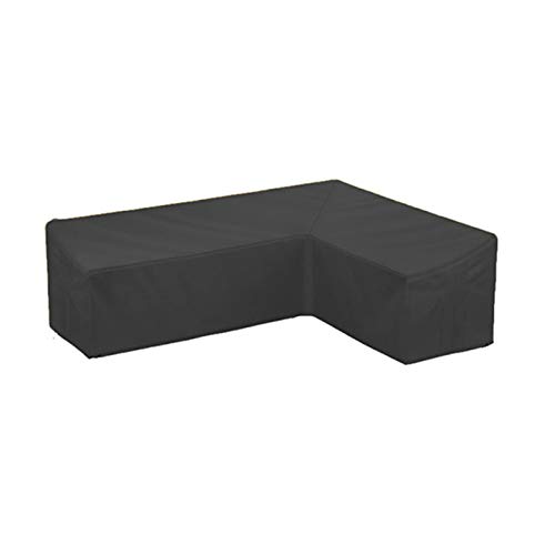 QETUOA Funda De Sofá De Esquina para Muebles De Jardín Al Aire Libre, Tela Oxford 210D Hecha De A Prueba De Polvo, Impermeable Y UV, Cubierta De Mesa para Exteriores (Negro,270 * 270 * 90cm)