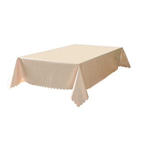 rismart Impermeable Mantel Hule Rectangular Antimanchas Manteles de Mesa para Comedor Cocina 140_x_240_cm Beige