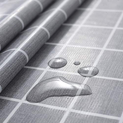 rismart Rústica Más Patrones Impermeable PVC Mantel de Hule Rectangular Prueba de Aceite Mesa Paño,Gris,90_x_140_cm