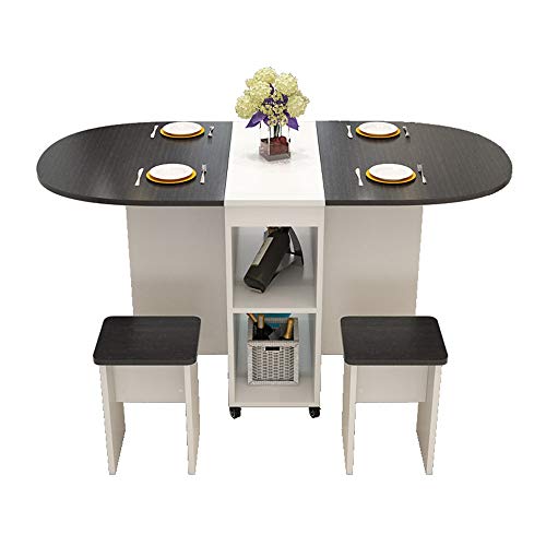 Ryyland-Home Mesa de Cocina Persona Circular de Madera Extensible Tabla 4 Hogar móvil Simple Mesa Plegable Rectangular Mesa de Comedor (Color : A, Size : 120x78x75cm)