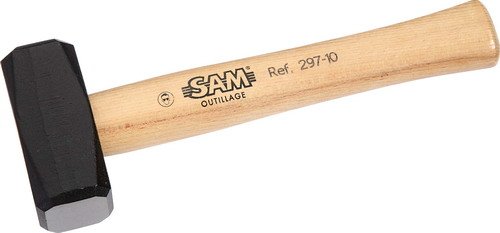 Sam Outillage - Mazo cuadrado (cabeza de metal forjado, mango de fresno para la mano derecha, varios modelos disponibles)