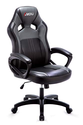 Silla Gaming Ergonomica de PU Reposacabezas Cómodo 360° Giratoria Altura Ajustable Mecanismo de Inclinación de Escritotio Oficina Gamer