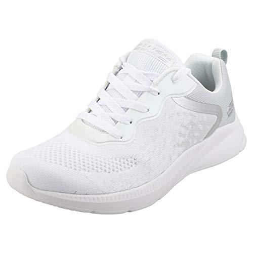 Skechers Ariana-Metro Racket, Zapatillas Mujer, Multicolor (Wht Black Engineered Knit), 39 EU