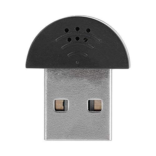 Socobeta Micrófono de Voz Portátil USB Mini Studio Micrófono de Voz Grabación Adaptador de micrófono de Audio para computadora PC(Negro)