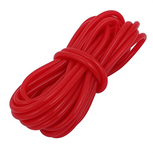 sourcing map Tubo de goma de silicona rojo de 5 metros de largo de 3mm x 5mm resistente a alta temperatura del tubo de la manguera