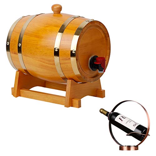 SS mutong Barril de Roble Barril de Roble, Cubo de Almacenamiento de Whisky de Roble Vintage de 20L con Estante de Vino Cerveza de Whisky Puerto de Agave de Vino Vino, Cerveza, Sidra, Whisky.