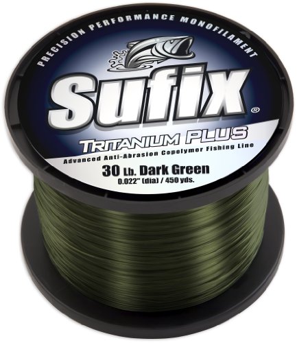 Sufix Tritanium Plus 1/4-Pound Spool Size Fishing Line (Dark Green, 14-Pound)