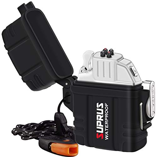 SUPRUS Encendedor impermeable Plasma IPX-7 carcasa impermeable + uso más ligero 2 en 1