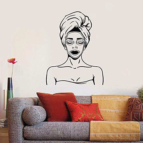 Tatuajes de pared mujer spa masaje salón de belleza salud relajación sala decoración de interiores vinilo ventana pegatinas aplicar máscara tiempo arte mural