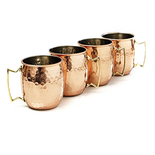 Taza Moscow Mule de Zap Impex® revestida con níquel, hecha a mano, de cobre puro martilleado (4)