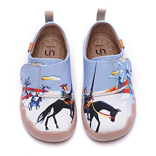 Uin Mocasines Zapatillas Niños Planas Casual Originales Lona Slip on Mocasines Cómodo Unisexo Art de Microfibra Suela El Hidalgo 25