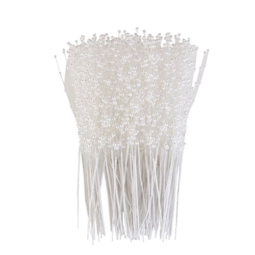 ULTNICE 100 Piezas Alfileres Perla Arreglos Florales Estambre de Flores Artificiales para Boda Decoración de Ramo de Flores Blanco