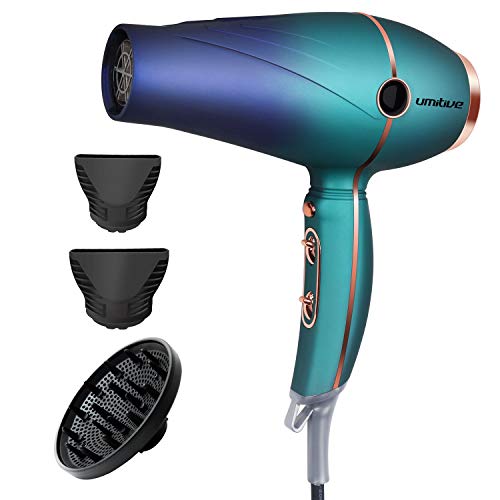 Umitive Secador de Pelo Profesional 2300W, AC Motor Secador Iónico con Tecnologia Ceramica, 2 Velocidades 3 Temperaturas, Contiene 1 Difusor y 2 Concentradores