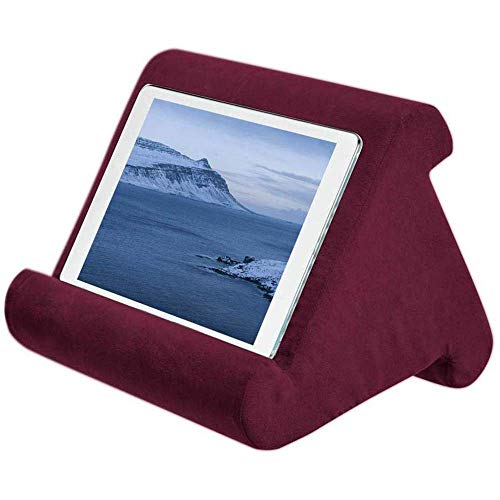 Universa Tablet Pillow Pad Almohada Multi-Angle Soporte Libro Descanso Sofá de Tableta, Soporte para Laptop, Mini Lap Stand Pad Holder para Kindle, iPads, tabletas, E-Readers, Smartphone (Rosa roja)