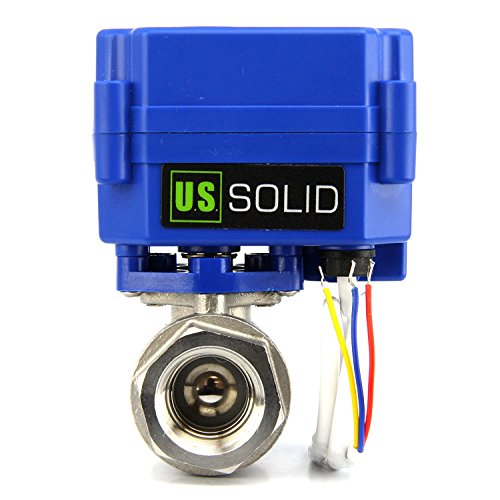 U.S. Solid 3/4" Válvula Motorizada 9-24V AC/DC 2 Vias acero inoxidable Válvula de bola electrica, Configuración de 3 cables