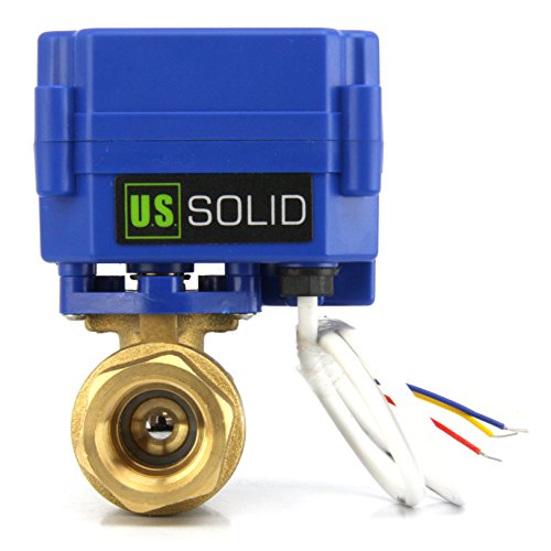 U.S. Solid 3/4" Válvula Motorizada 9-24V AC/DC Latón 2 Vias Válvula de bola electrica, Configuración de 3 cables