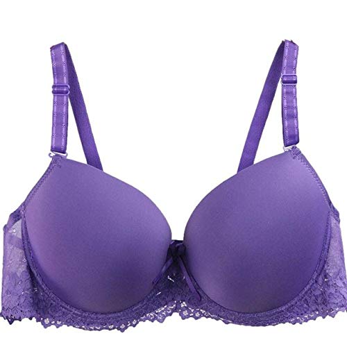 vhidfsjgdsfik Damas Daily Lace Push High Underwear Lingerie Thicken Female Bra Hot D Cup en Ropa Interior Aliexpress.com Púrpura 95D