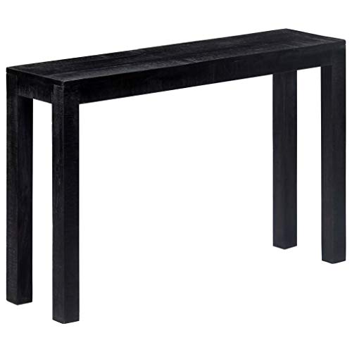 vidaXL Madera Mango Maciza Mesa Consola Comedor Buffet Aparador Salón Sala de Estar Decoración Cómoda Casa Hogar Jardín Muebles 118x30x76 cm Negra